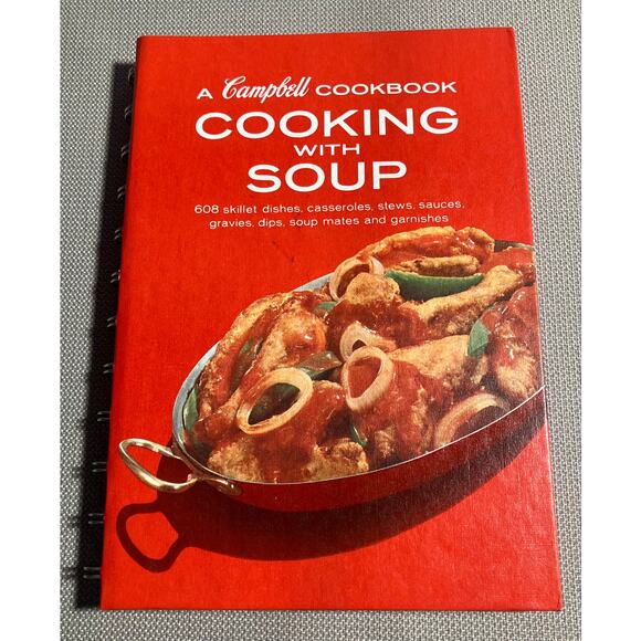 Vintage Campbell Cookbook Cooking With Soup 608 Recipes Spiral Bound Red 1976 - Picture 1 of 7